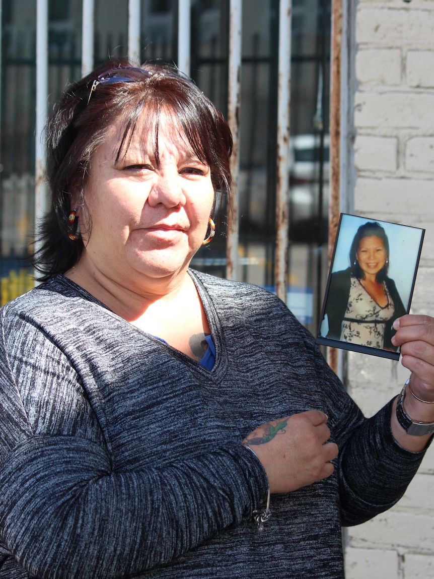 Denise General holds a photo of her daughter, Tashina, who was 21 when she was found strangled in a shallow grave.