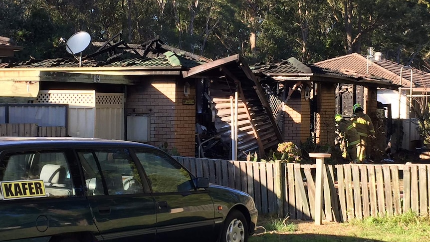 A house burnt down by fire