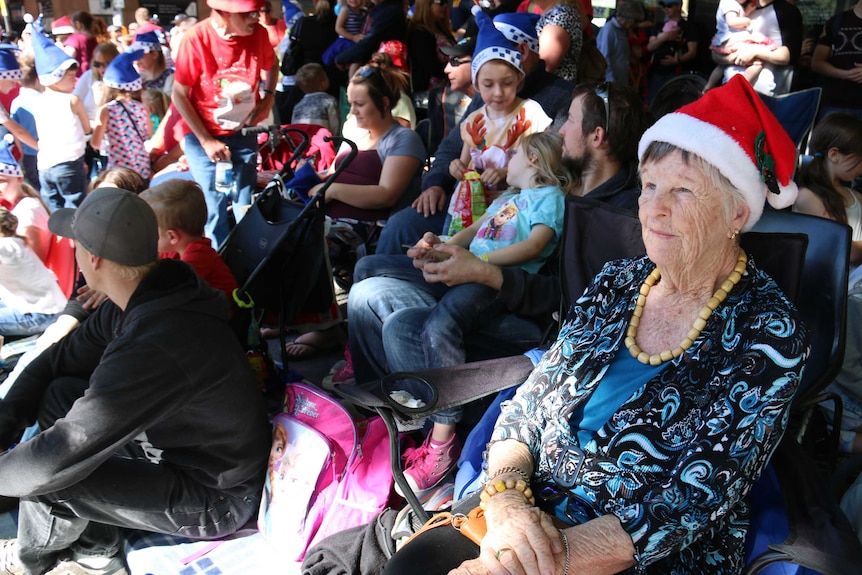 Marge Roberts watches the Adelaide Christmas pageant