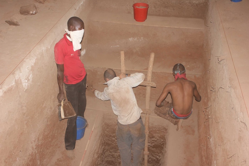 Archaeologists in the Panga ya Saidi cave