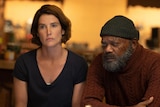 Cobie Smulders as Maria Hill and Samuel L Jackson as Nick Fury.