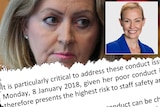 A composite image of Lisa Scaffidi, Annaliese Battista and a torn out excerpt from an email