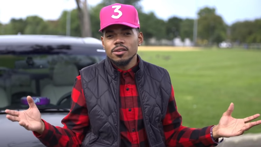 Chance The Rapper in a video promoting his Lyft charity stunt