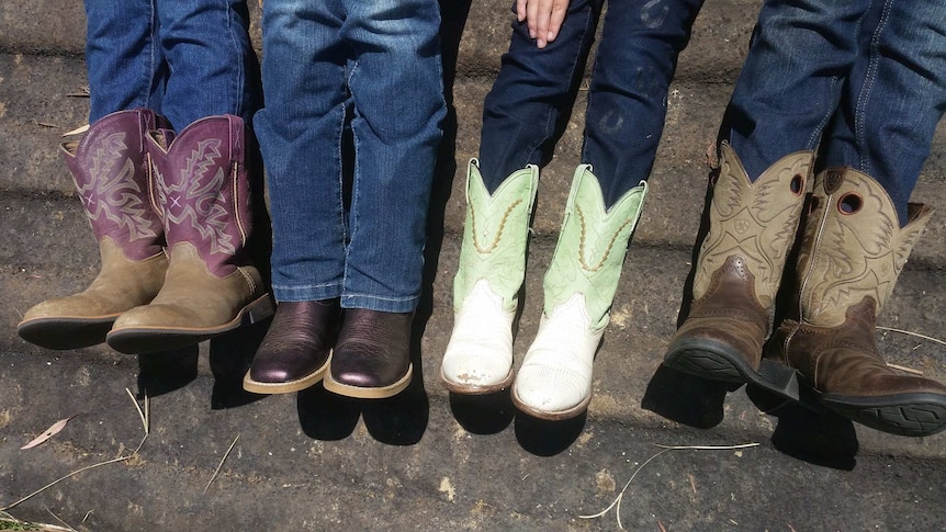 Four pairs of boots.