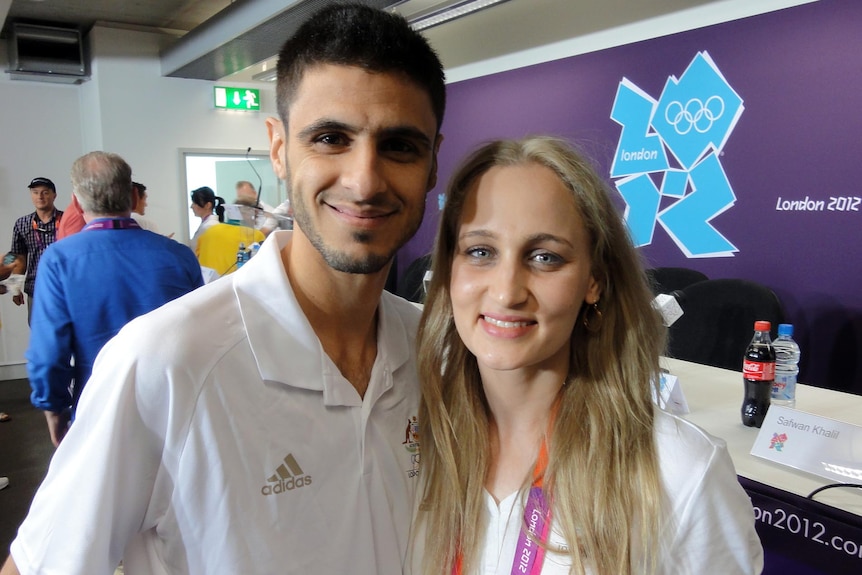 LtoR Safwan Khalil and Carmen Marton at the London Olympic Games.
