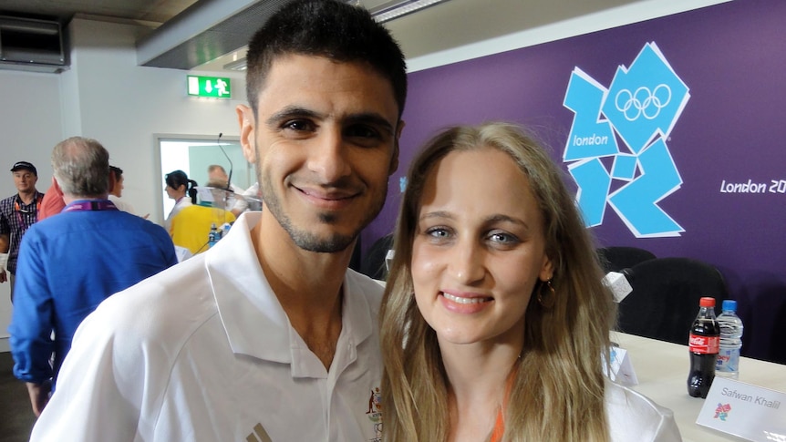 Safwan Khalil and Carmen Marton at the London Olympic Games.