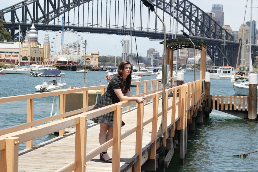 Katie Macqueen looks out at Sydney Harbour