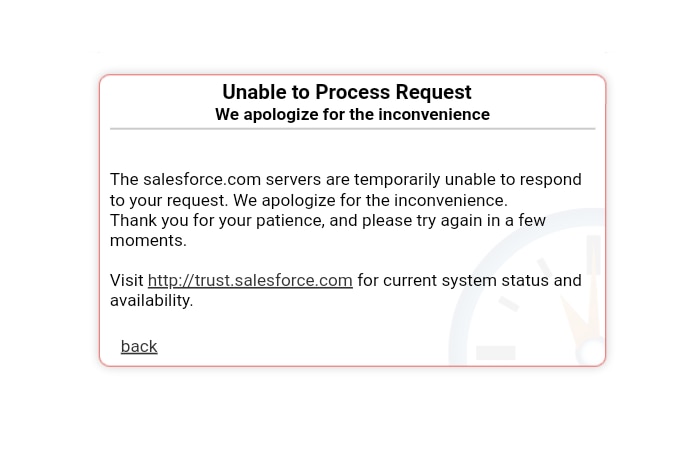 An error message on a website.