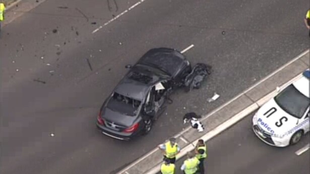 A smashed car