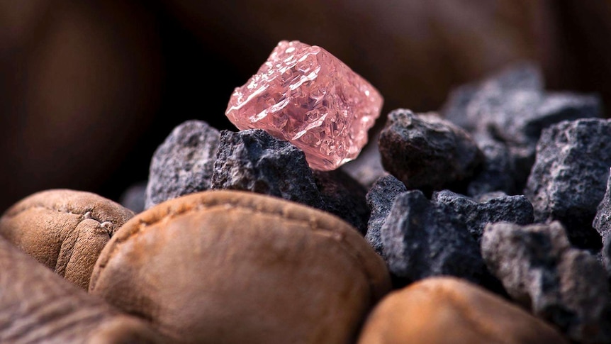 An uncut Argyle pink diamond.