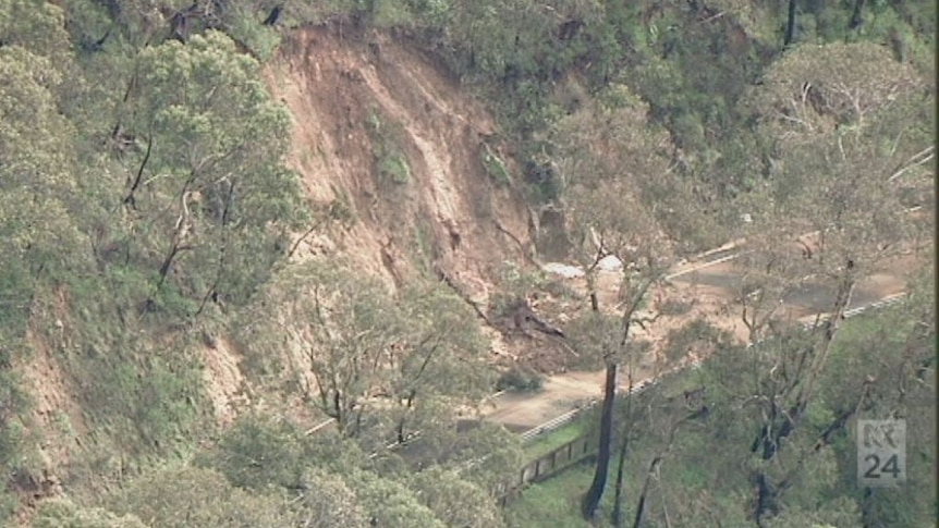 Landslides along the Great Ocean Road, on Victoria's south-west coast