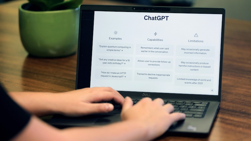A laptop screen showing the ChatGPT chatbox.