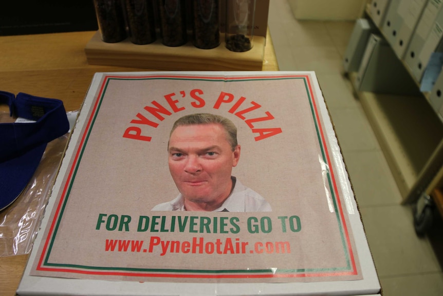 Pyne's Pizza box.