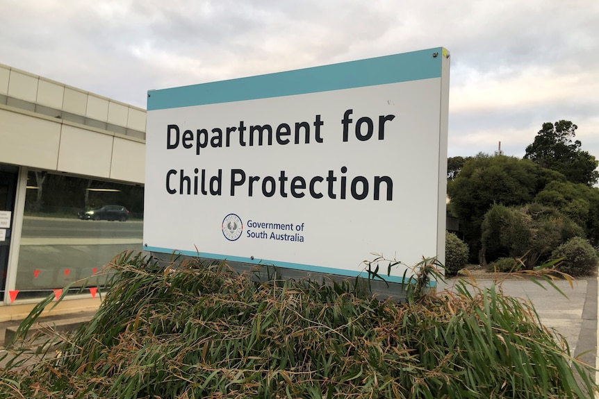 A sign for South Australia's Department for Child Protection outside a building