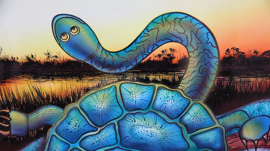 Long necked turtle painting