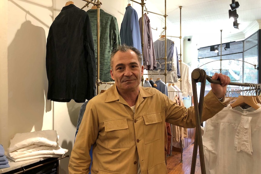 Man in clothing store