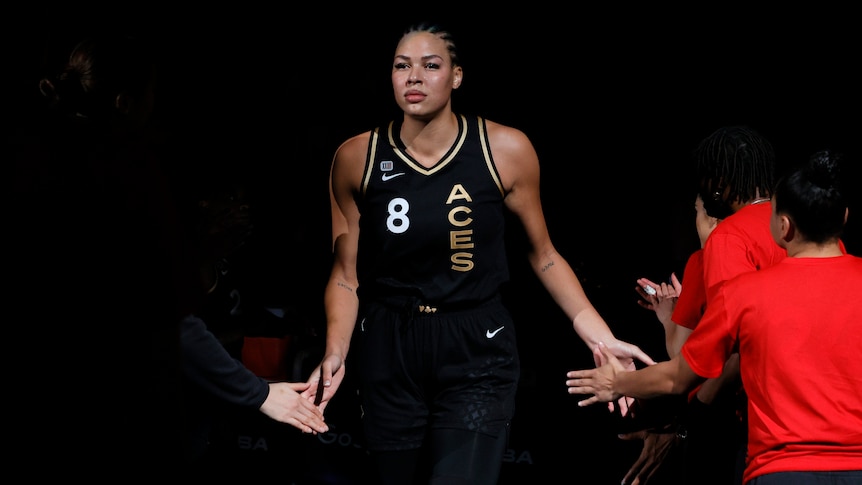 Basketball player Liz Cambage running out for Las Vegas Aces