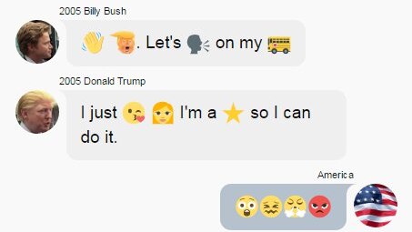 Illustrations imagine the US election as an emoji-filled chat room