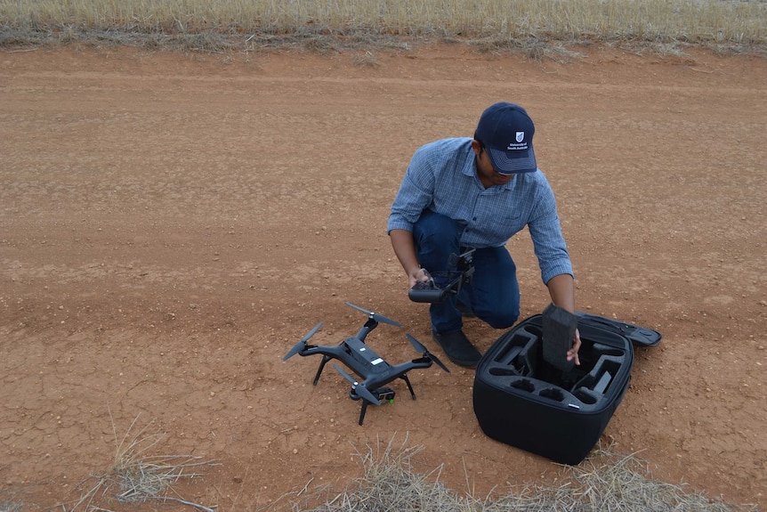 Professor Javaan Chahl with drone