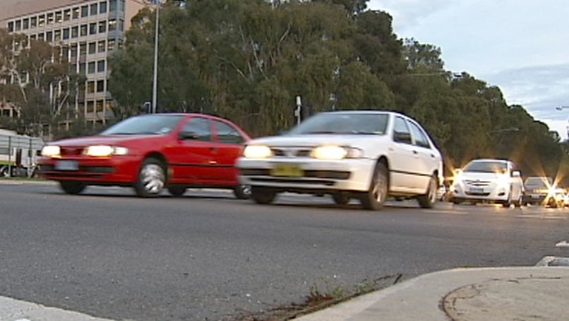 Traffic along Northbourne Avenue in Canberra.