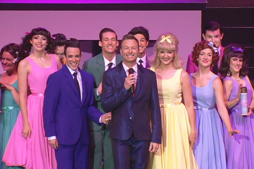 The cast of Hairspray on stage