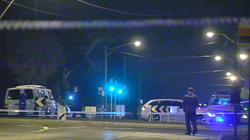 Police on the scene of a fatal shooting in Geelong, February 10, 2016.