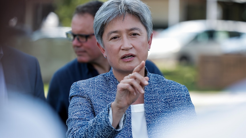 Penny Wong speaks during a campaign event. 