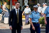 Premier Chris Minns and Police Commissioner Karen Webb walking outside Bondi