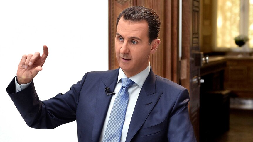 Syria's President Bashar al-Assad speaks during an interview with a Croatian newspaper.