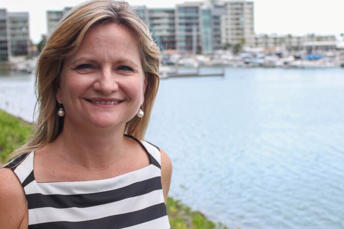 Tracey Lines at The Strand in Townsville overlooking the marina.