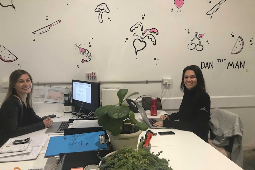 Two women in an office