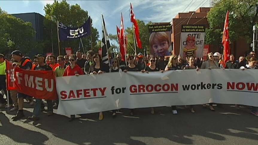 Union protest in Melbourne's CBD