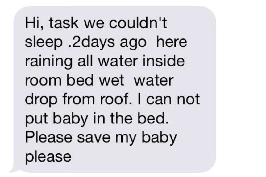 Text message from mother on Nauru