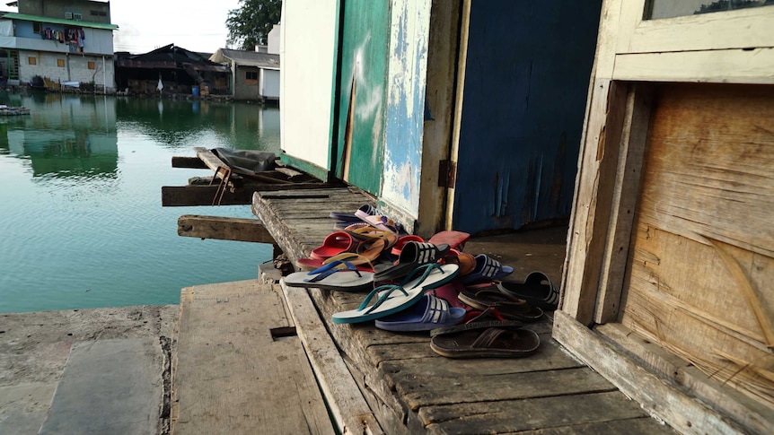 Inside a floating village in Jakarta