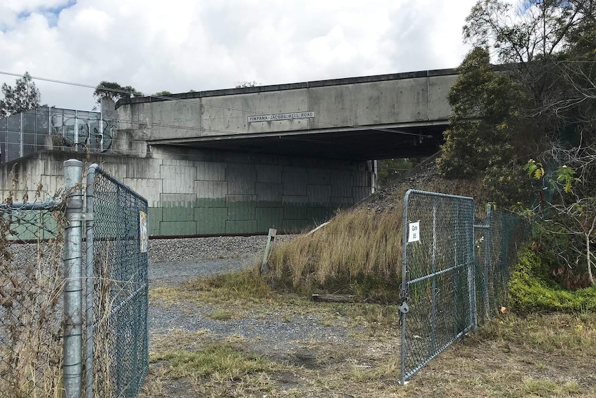 Rail overpass near Jacobs Well-Pimpama Road on Queensland's Gold Coast.