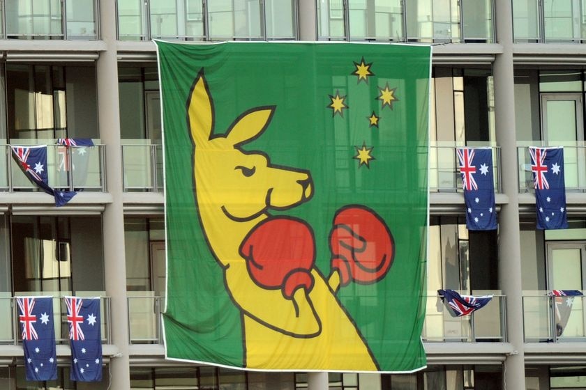 Boxing kangaroo flag