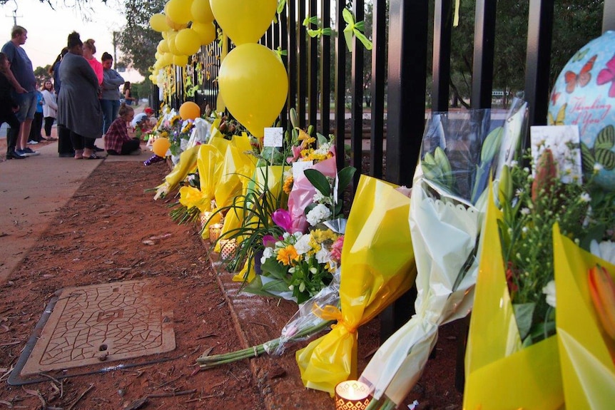 Tributes outside school