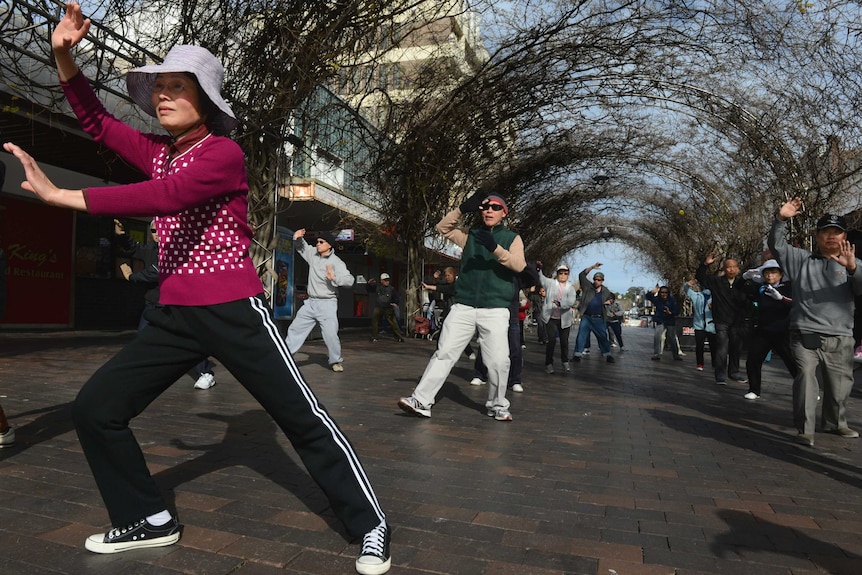 Western Sydney residents taking part in tai chi