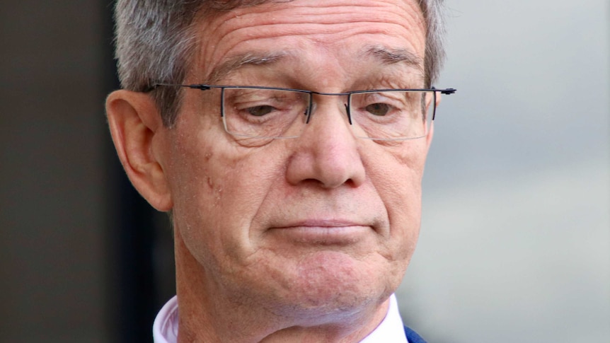 A tight head shot of WA Opposition Leader Mike Nahan looking downcast.