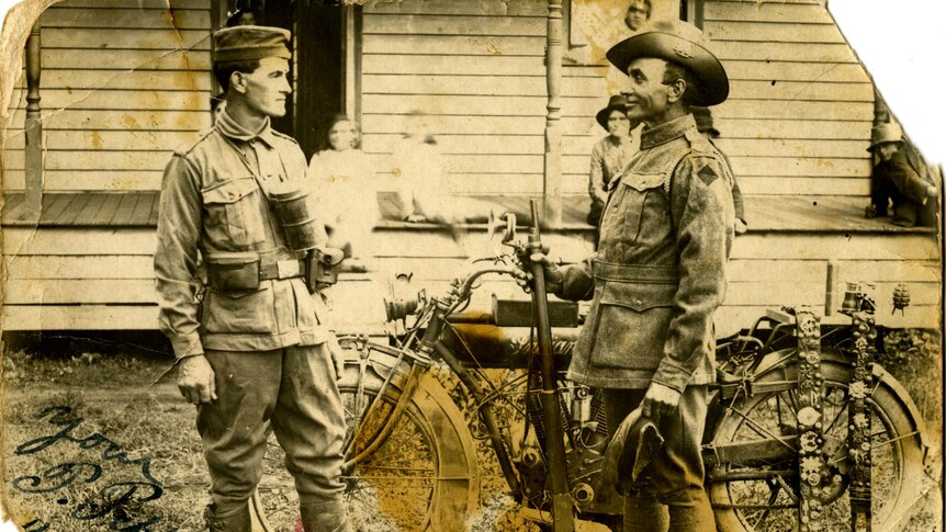 Percy Pepper (right) was a Gunaikurnai man from eastern Victoria who served in the First World War. Photo taken circa 1920.
