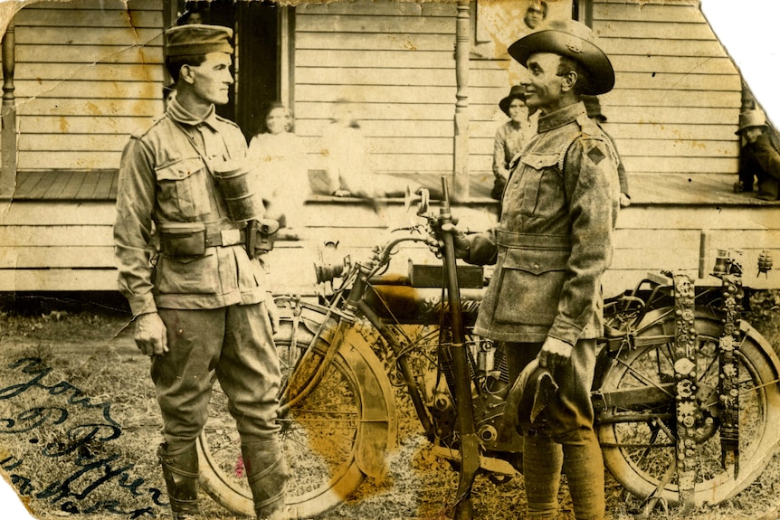 Percy Pepper (right) was a Gunaikurnai man from eastern Victoria who served in the First World War. Photo taken circa 1920.