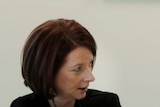 Face-to-face: Julia Gillard meets with her predecessor Kevin Rudd at the Commonwealth offices in Brisbane