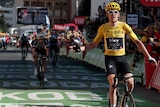Geraint Thomas wins stage 12 of the Tour de France on top of Alpe d'Huez on July 19, 2018.
