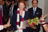 Julia Gillard is given a traditional Indian welcome as she arrives at her hotel in New Delhi.