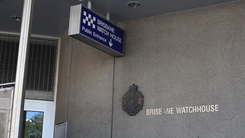 Sign at the front of the Brisbane police watch house