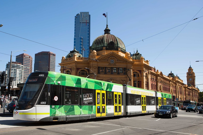 A tram in Melbourne's free tram zone