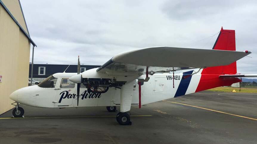 Par Avion Britten-Norman Islander twin-engine plane, similar to one that crashed in southwest Tasmania.