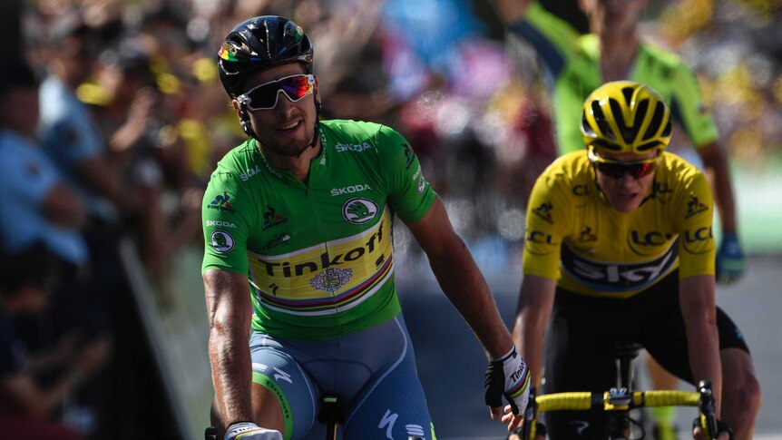Slovakia's Peter Sagan wins stage 11 of the 2016 Tour de France ahead of Chris Froome.
