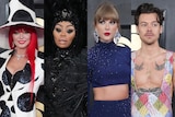 A composite image of Shania Twain, Blac Chyna, Taylor Swift and Harry Styles 