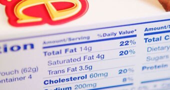 Label shows cholesterol info
